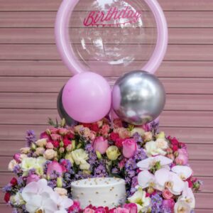 گل . کیک. بادکنک